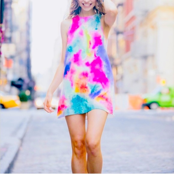 Honey Punch Small Tie-Dye Print Shift Dress! - Picture 3 of 13
